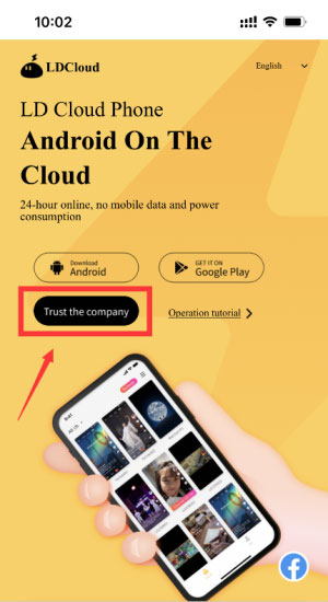 Tap “Trust the company” trên trình duyệt