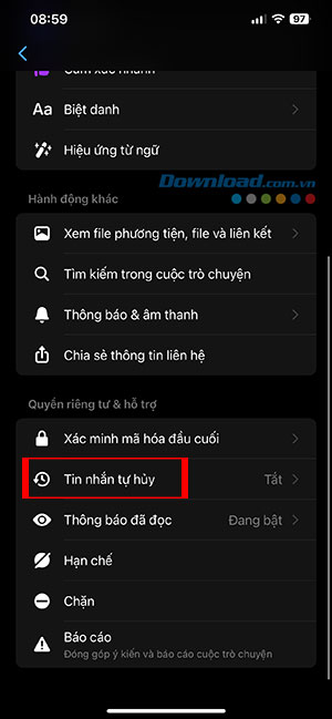 cach nhan thong bao khi ai do chup anh man hinh tren messenger 5*467386