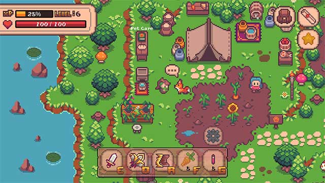 Đắm chìm vào thế giới giả tưởng được thiết kế bằng tay với đồ họa pixel dễ thương