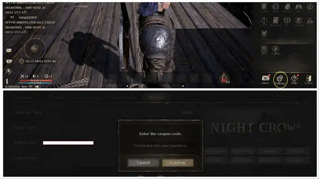 Cách nhập Night Crows codes khá đơn giản và dễ thao tác