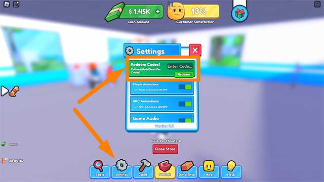 Cách đổi code Roblox Supermarket Simulator khá đơn giản