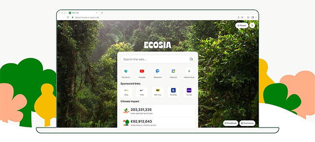 Ecosia Browser là trình duyệt web mới, miễn phí dựa trên công cụ tìm kiếm Ecosia nổi tiếng