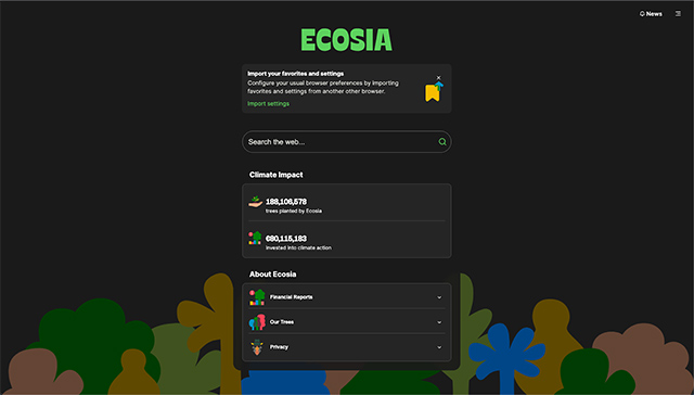 Ecosia Browser hỗ trợ duyệt web nhanh, an toàn và bảo mật với công nghệ tiên tiến
