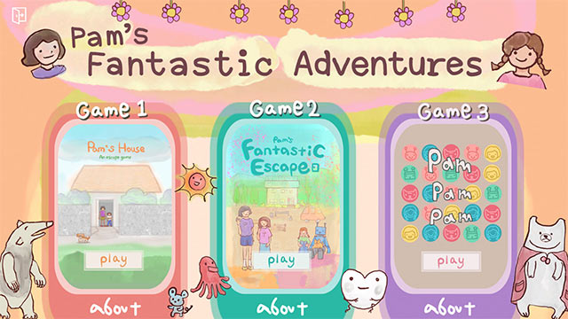 Pam's Fantastic Adventures gồm 3 trò chơi nhỏ vui nhộn và dễ thương xoay quanh Pam và những người bạn