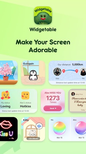 Widgetable có các widget xu hướng giúp cho màn hình của bạn trở nên đáng yêu hơn