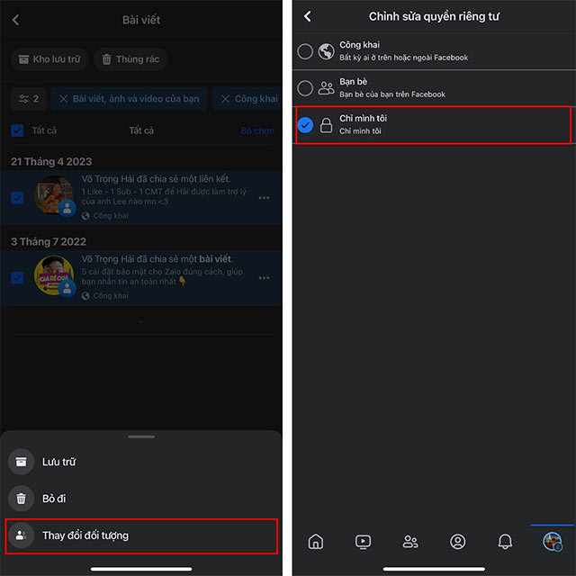 Chỉnh sửa quyền riêng tư
