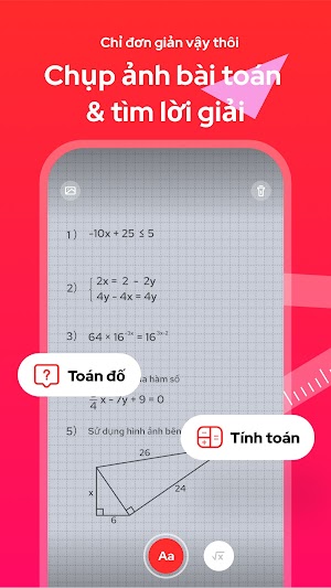 Chụp ảnh và nhận lời giải trong vài giây
