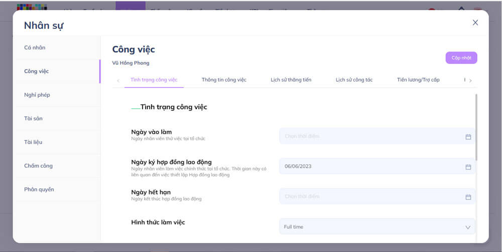 Quản lý công việc, nhân sự trên Tanca.io