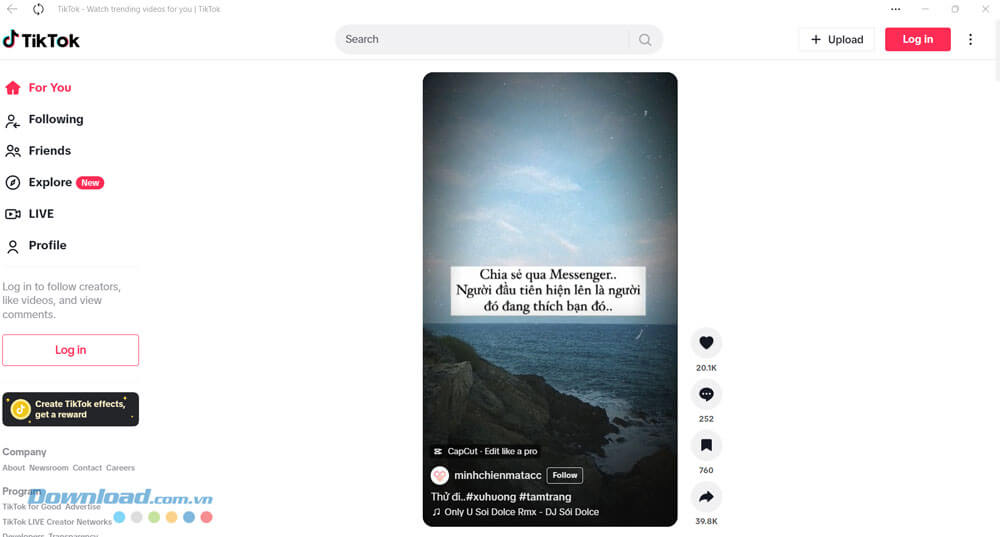Bắt đầu sử dụng TikTok trên PC
