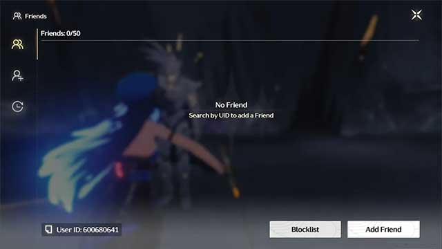 Để mời bạn bè, nhấn nút Add Friend ở góc dưới bên phải của menu Friends