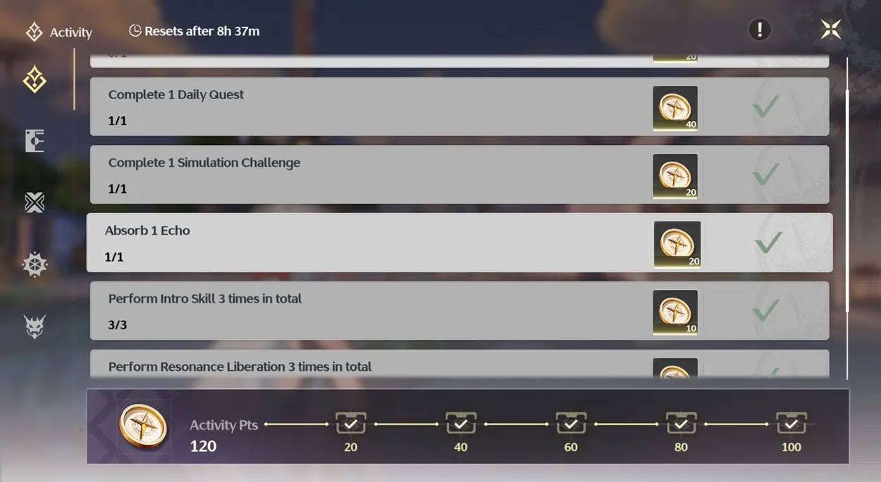 Thời gian reset nhiệm vụ hàng ngày