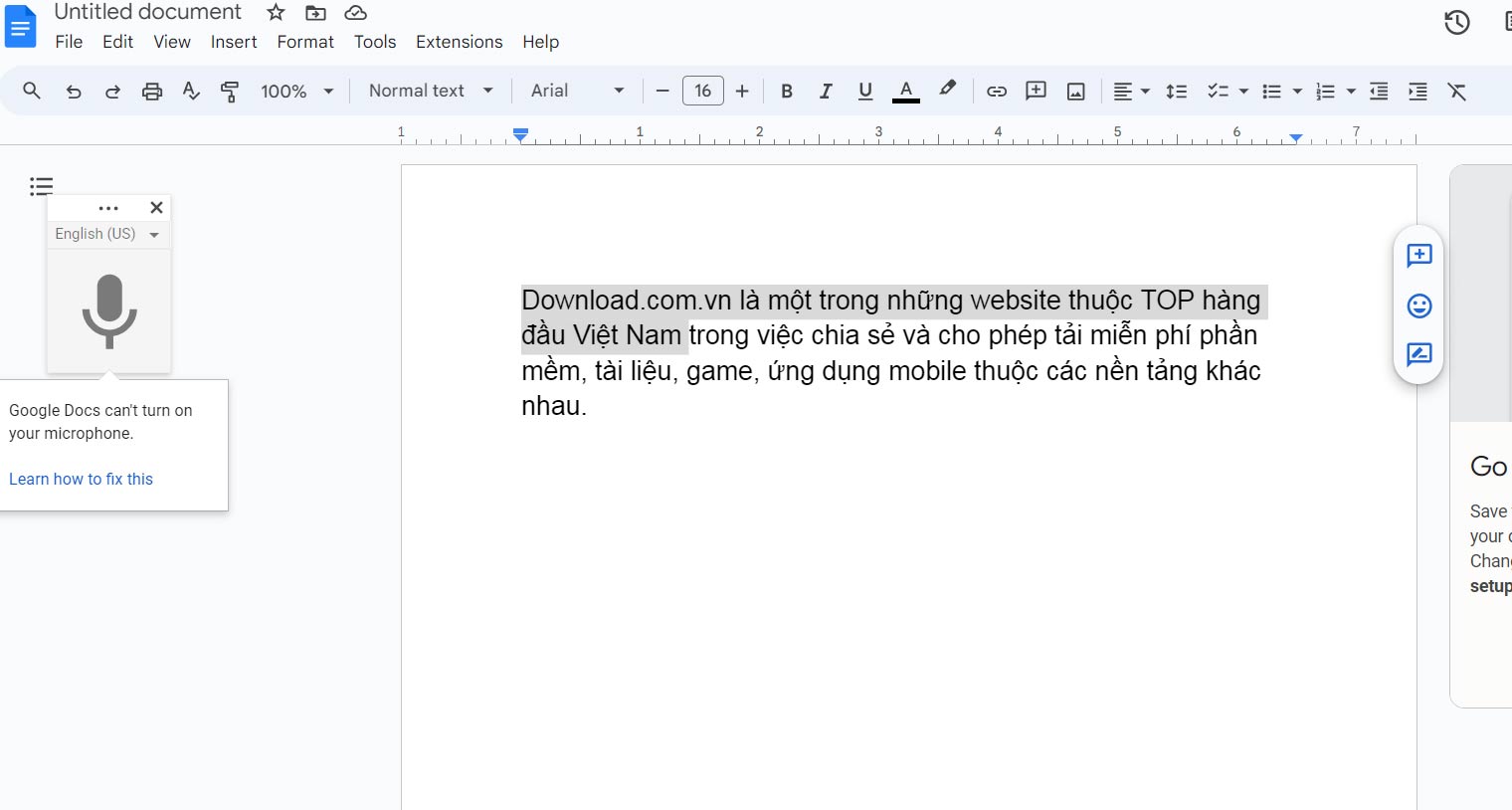 Đổi font đoạn văn trong Google Docs