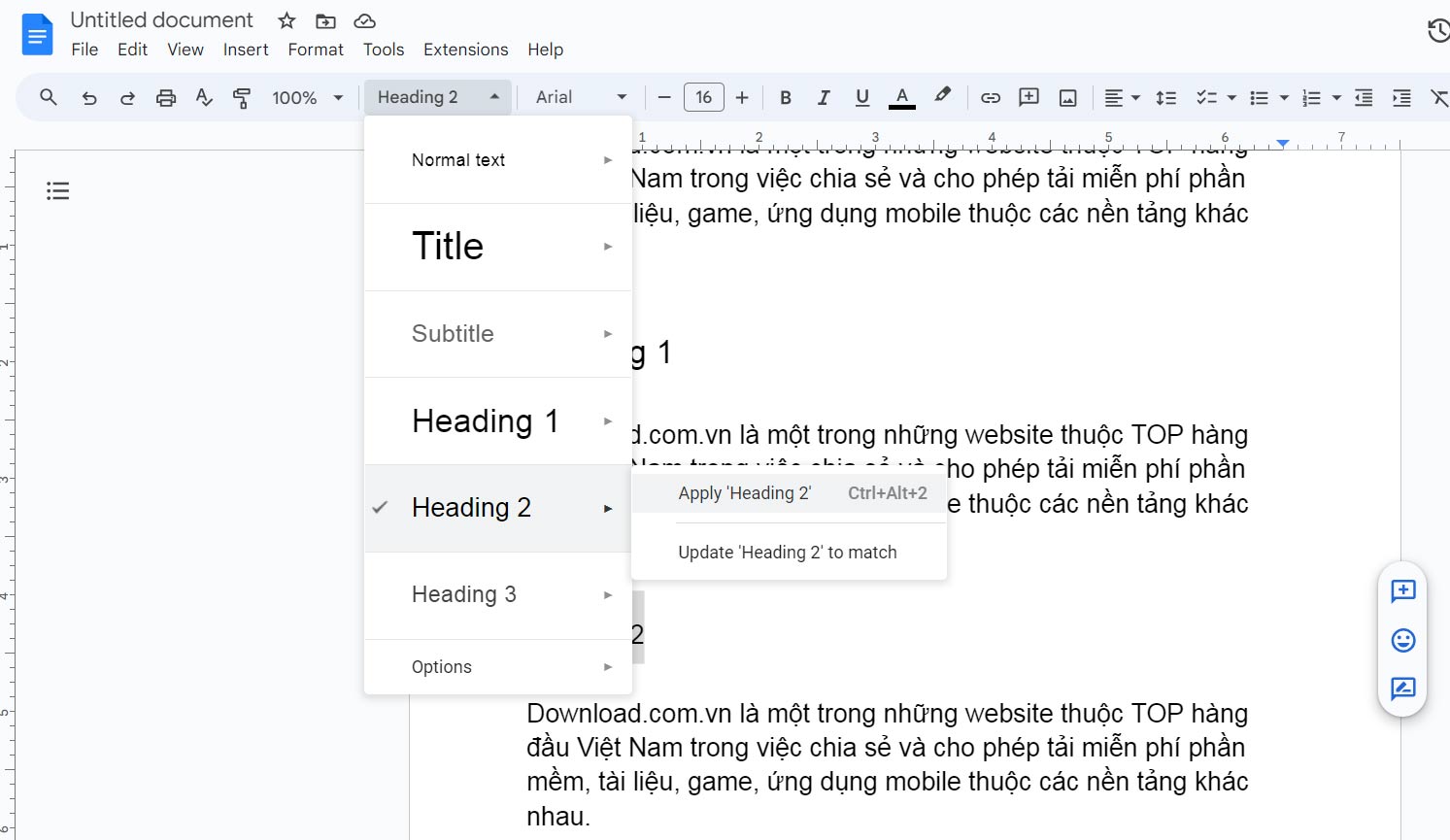 Chọn kiểu cho font chữ