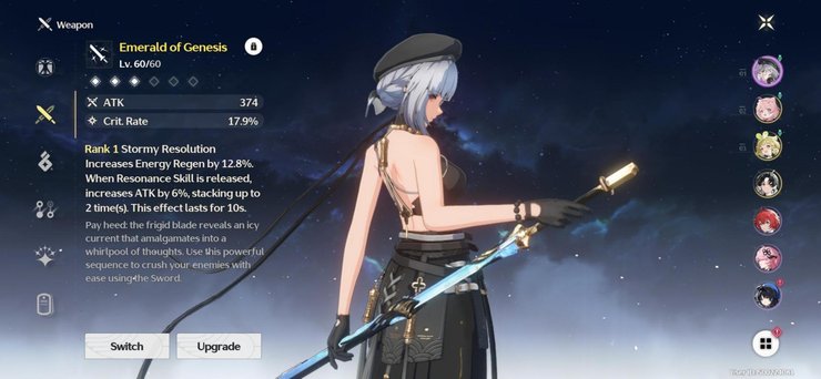 Vũ khí cho Sanhua trong Wuthering Waves