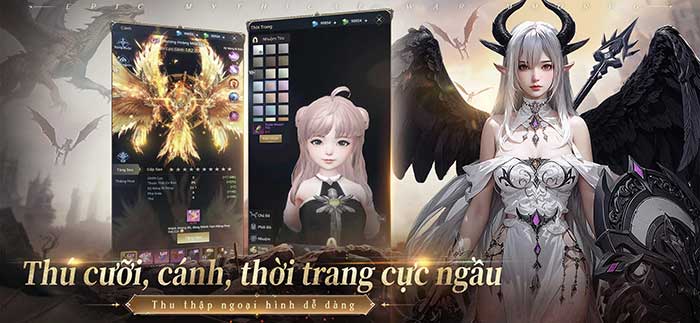 Trang bị ngoại trang đẹp mắt cho nhân vật trong Nữ Thần Hắc Ấn