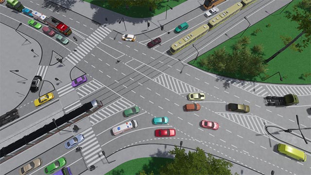 Sắp đặt các làn đường dành cho ô tô xe máy, đường ray xe lửa, xe điện, đường ưu tiên... 