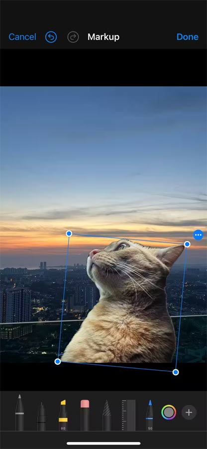 Markup trên ứng dụng Photos