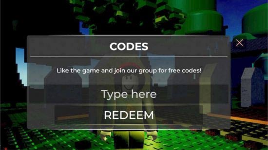 Cửa sổ nhập code Horrors RNG