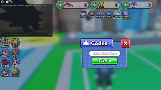 Màn hình đổi code Head Soccer Simulator