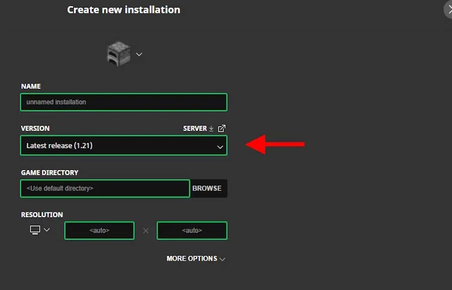 Tạo bản cài Minecraft mới
