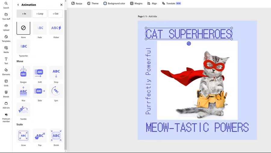 Tạo hoạt ảnh cho text