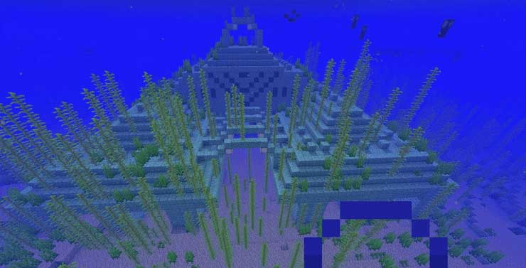 Tàn tích đại dương là nơi có rất nhiều bọt biển trong Minecraft