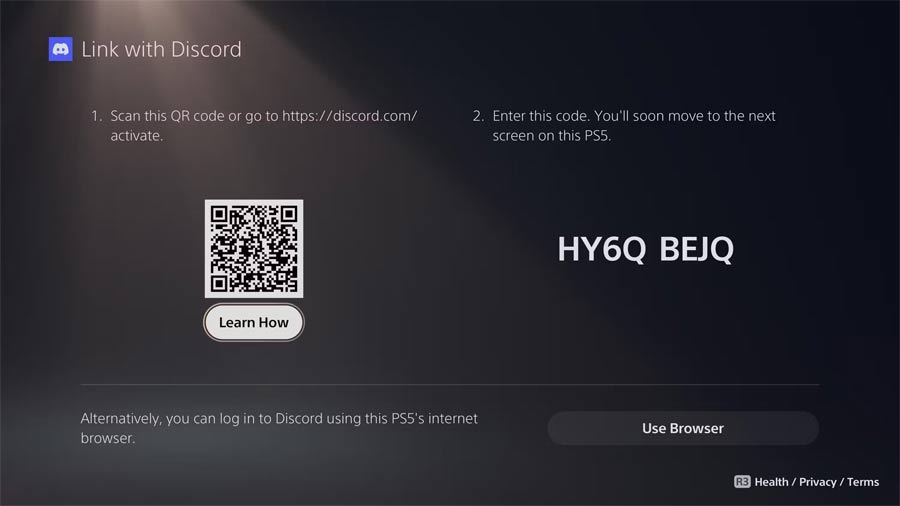 Mã QR liên kết với Discord