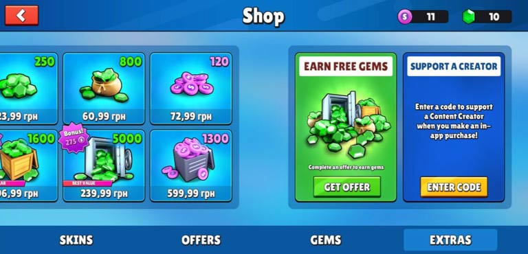 Màn hình nhập code Stumble Guys