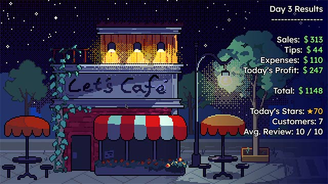 Nấu ăn và quản lý nhà hàng tình bạn ấm cúng trong game mô phỏng Let's Café