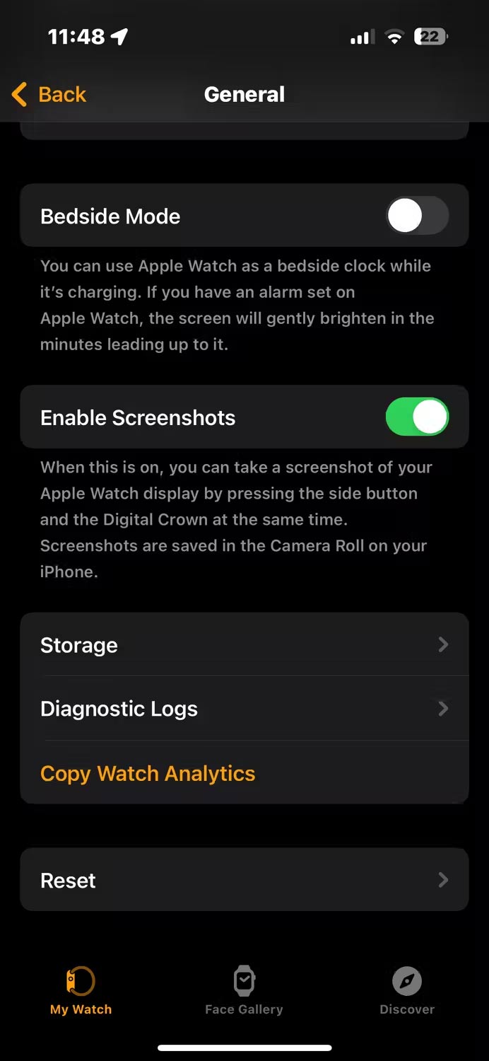 Thiết lập lại đồng hồ thông minh