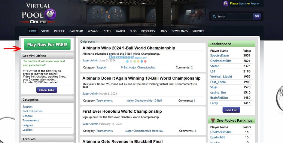 Chơi game bida miễn phí