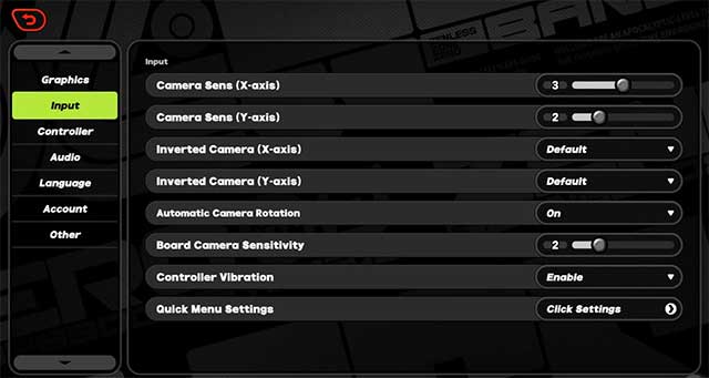 Chọn Input > Quick Menu Settings để đưa Camera vào Quick Menu