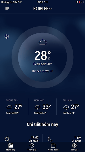 AccuWeather cung cấp các thông tin thời tiết chính xác