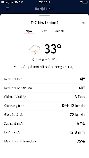 Nhiều thông tin thời tiết hữu ích
