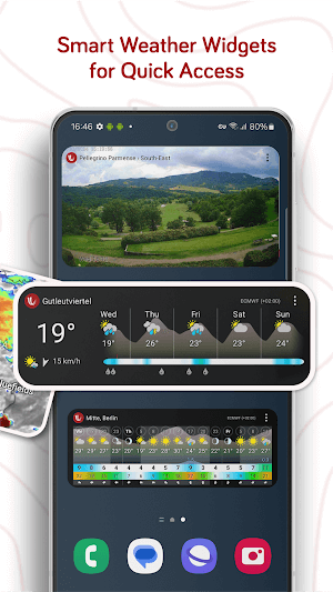 Windy có các widget thời tiết để người dùng truy cập nhanh
