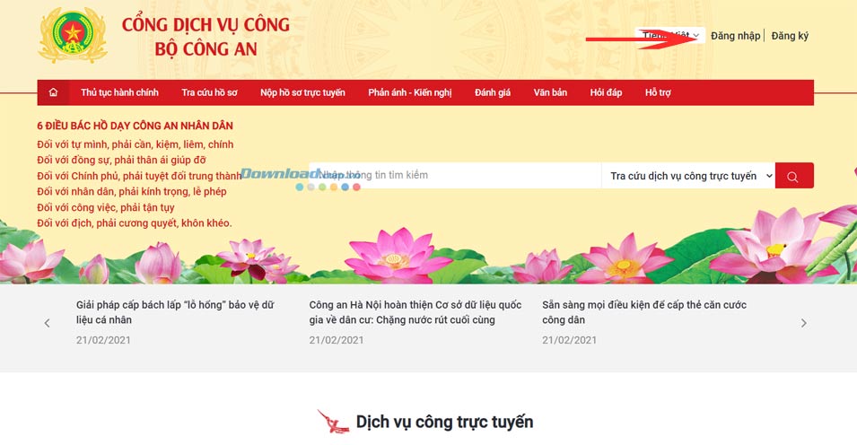 Trang dịch vụ công online