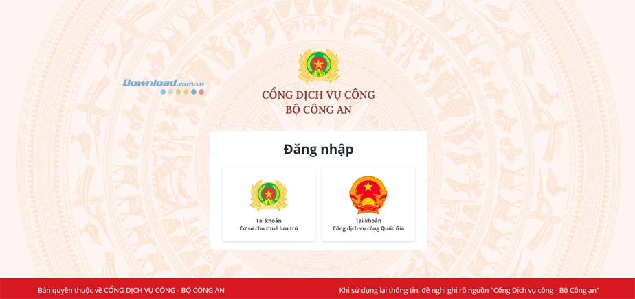 Chọn 1 trong số 2 hình thức đăng nhập mà bạn muốn