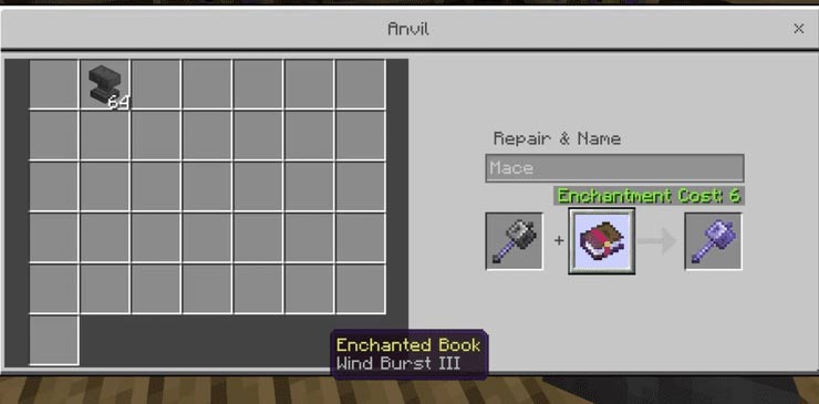 Anvil trong Minecraft