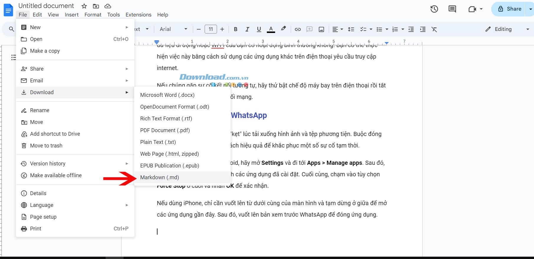 Cách dùng Markdown trong Google Docs - Download.com.vn