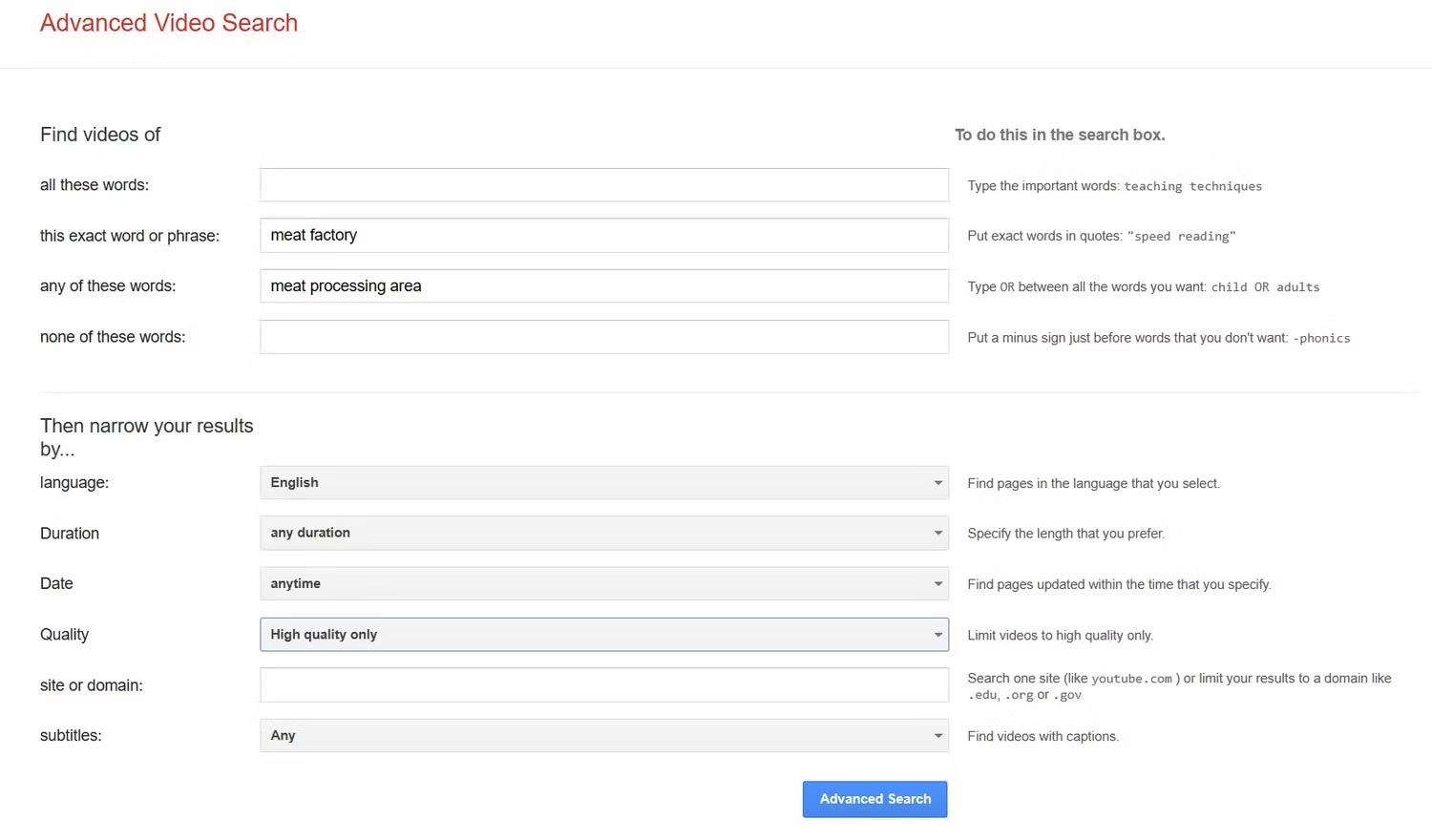 Tìm nguồn video bằng công cụ tìm kiếm nâng cao