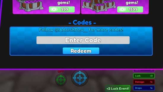 Màn hình đổi code Anime Ascensions