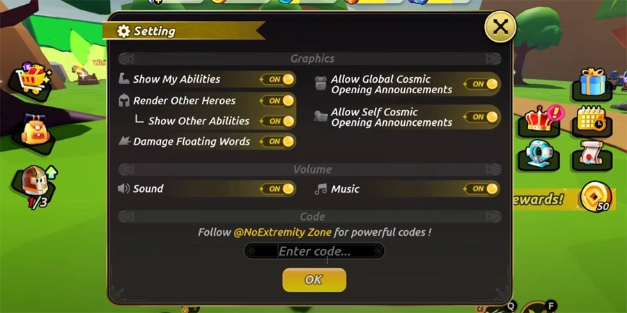 Hướng dẫn đổi code Anime Elites Squad