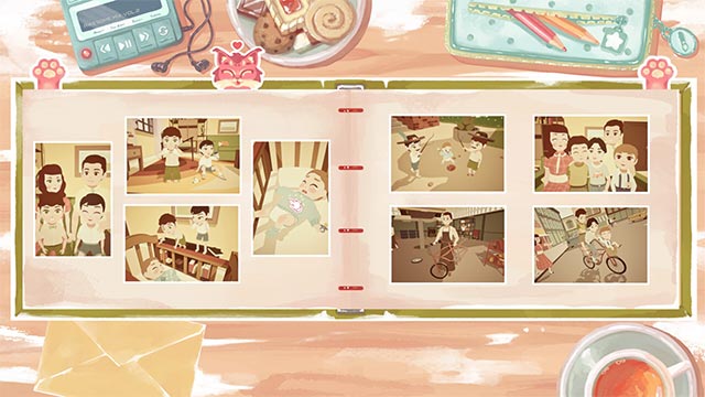 Trang trí album ảnh gia đình nhiều thế hệ qua dòng thời gian từ quá khứ đến hiện tại