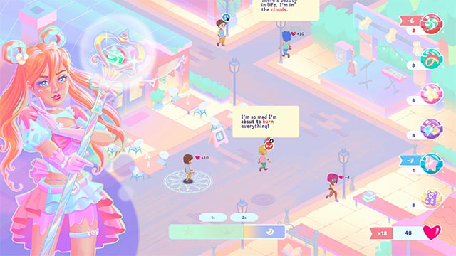 Cùng cô gái phép thuật quản lý cửa hàng kẹo ngọt trong game Pretty Sweet! Healing Guardian 