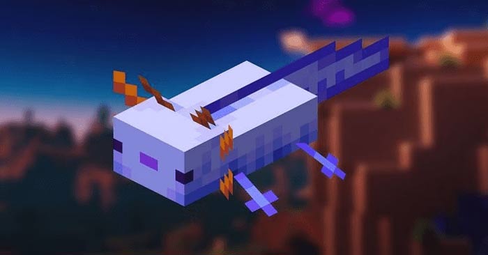 Axolotl màu xanh trong Minecraft
