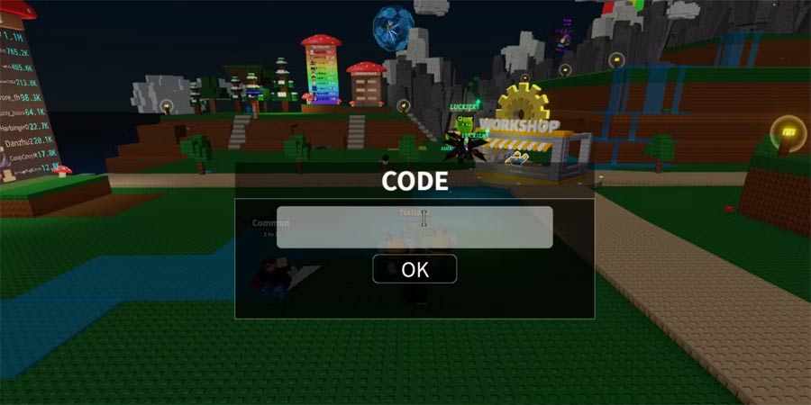 Màn hình nhập code Fly RNG