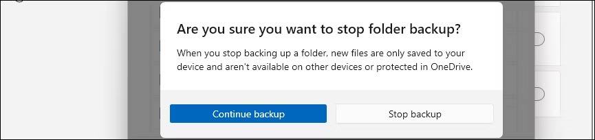 Dừng sao lưu OneDrive
