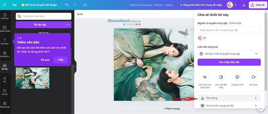 Canva chuyển đổi định dạng ảnh đẹp