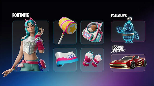 Nhiều phần thưởng trong trò chơi như Fortnite, Fall Guys, Pocket League Sideswipe...
