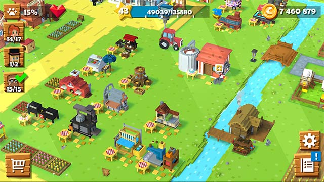 Thế giới game Blocky Farm được tạo bởi những khối hộp kiểu Minecraft